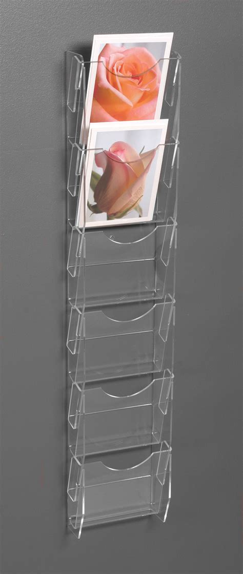 clear acrylic note card ladder   vertical pockets