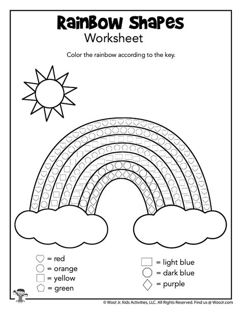 rainbow printable worksheets