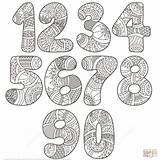 Zentangle Numbers Coloriage Chiffre Zahlen Numeri Ausmalbilder Supercoloring Coloriages Lettere Imprimer Adulti Adulte Chiffres Maternelle Verob Enfant Carnet Numéros Ausdrucken sketch template