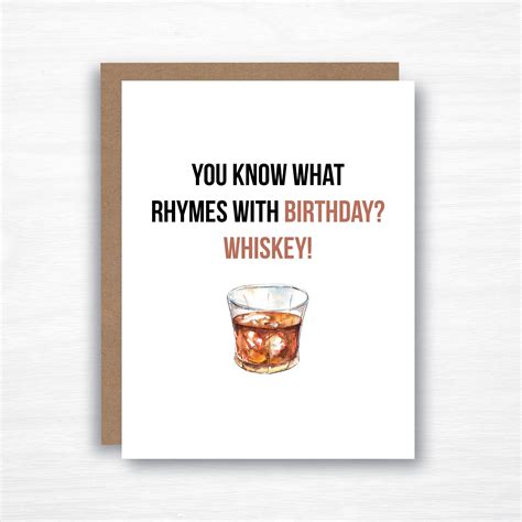 whiskey birthday card whiskey card funny birthday card etsy