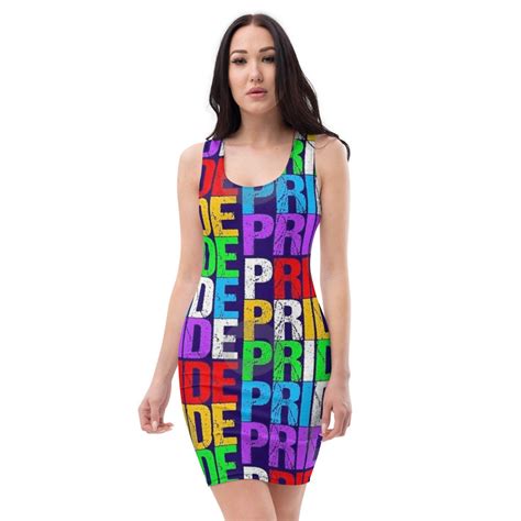 lgbt gay pride flag rainbow fitted bodycon dress etsy