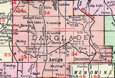 langlade county wisconsin map  antigo elton bryant deerbrook