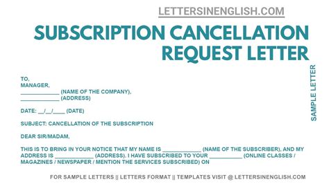 letter  cancellation  subscription subscription cancellation