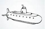 Submarine Outline Nuclear sketch template