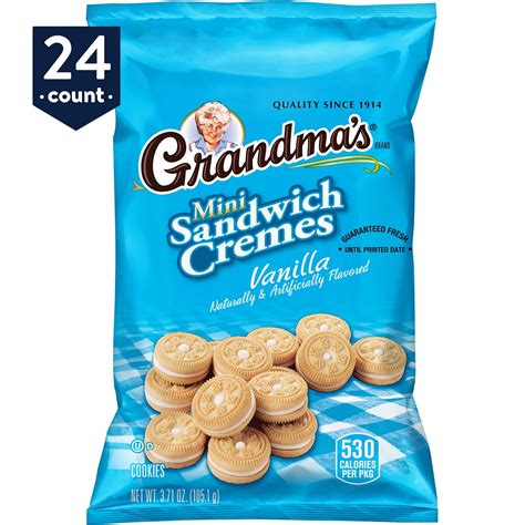 grandmas mini sandwich cremes vanilla flavored cookies  count