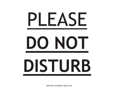 disturb sign printable template printable templates