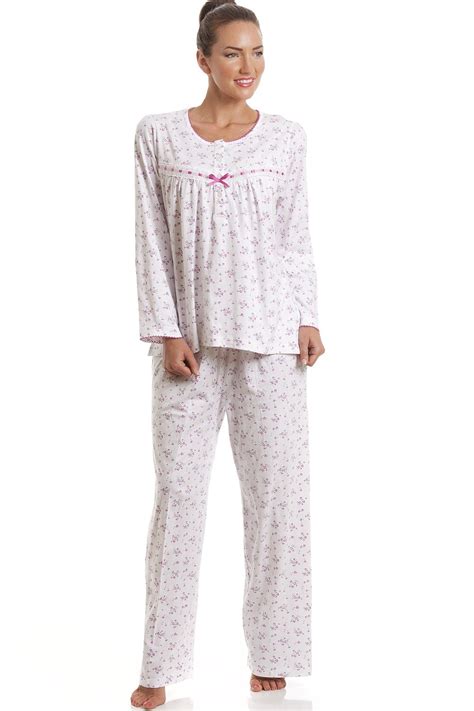 Classic Pink Floral Full Length Cotton Pyjama Set