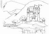 Kasteel Castello Burg Malvorlage Pintar Castillos Edad Ausdrucken Medievales Paisajes Kleurplaten sketch template