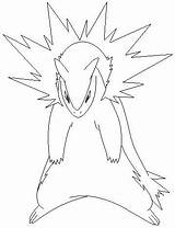 Typhlosion Pokemon Coloring Pages Lineart Deviantart sketch template