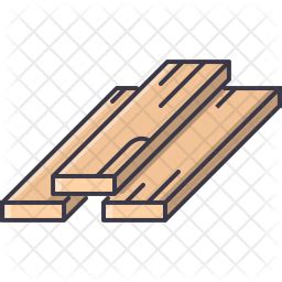 wood icon   colored outline style