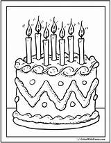 Birthday Cake 7th Coloring Pages Template Pdf Colorwithfuzzy sketch template