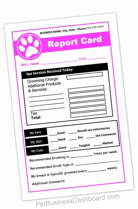dog boarding report card template unique report cards dog daycare