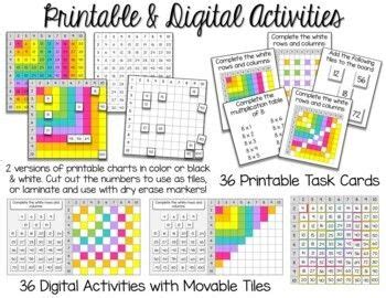 multiplication chart activities print digital tpt