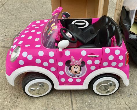 disney minnie mouse convertible car  volt electric ride   huffy