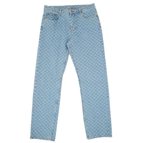 daily paper munir monogram jeans blue mens  pilot uk