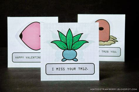 printable geeky pokemon valentines cards minted strawberry