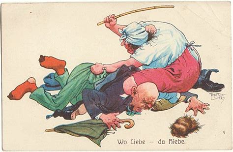 Funny Vintage Postcard Wife Beating Husband From Curioshop On Ruby Lane