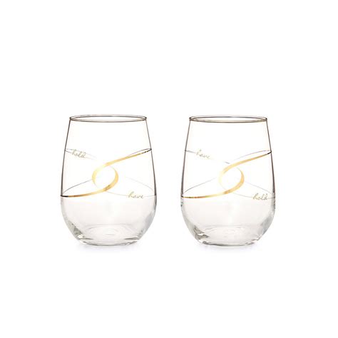 have and hold stemless wine glasses set of 2 wedding