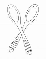 Spoon Coloring Pages Fork Getdrawings sketch template