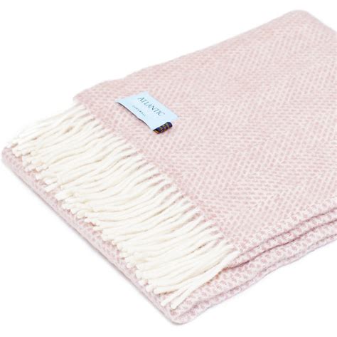 pink wool throw  atlantic blankets notonthehighstreetcom