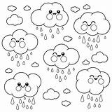 Coloring Pages Weather Rain Printable Kids Cute Cloud Vector 30seconds Illustrations Clip Top Days Raining Similar Tip Print sketch template