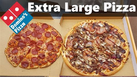 dominos  extra large pizza  standard large comparison youtube