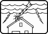 Lightning Coloring House Pages Strike Storm Earth Drawing Getdrawings Album Fotki sketch template