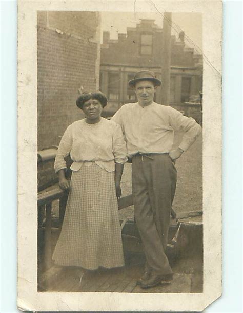 Details About C1910 Rppc Rare Black Woman With White Man