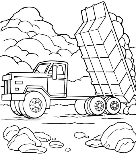 truck coloring book dump truck coloring pages printable  road