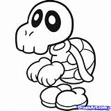 Mario Coloring Koopa Bones Dry Pages Troopa Bros Super Cancer Characters Drawing Ribbon Game Paper Draw Star Printable Kids Drawings sketch template