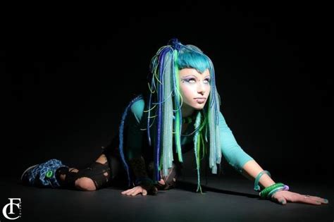 Cyber Cybergoth Cyberpunk Cyperpop Cyberlox Dyed Hair Blue Aqua Green