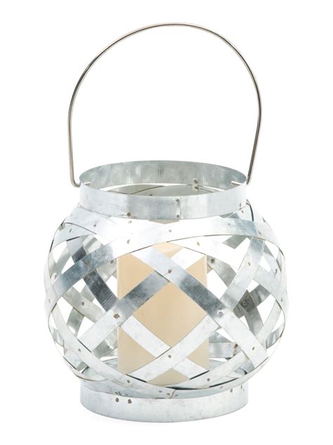 galvanized metal led lantern stylish home decor finds  tj maxx    popsugar