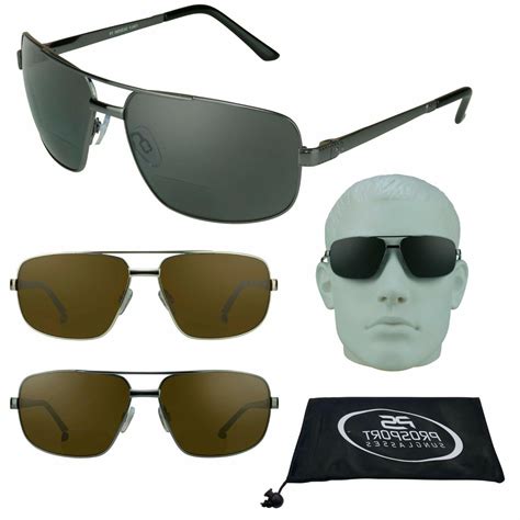 mens square aviator polarized bifocal sunglasses reader spring