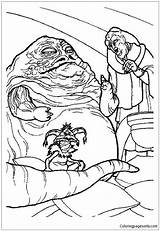 Jabba Hutt Coloring Pages Powerful Galaxy Drawing Gangsters sketch template