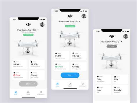 dji drone app concept uplabs