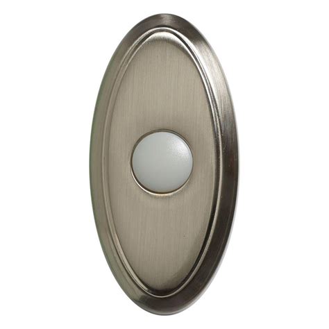wireless door bell push button brushed nickel   home depot