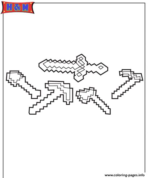 sword minecraft coloring pages minecraft sword coloring page
