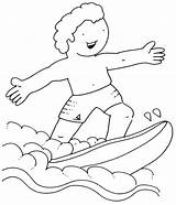 Pintar Surfista Surfistas Infantiles Recortar sketch template