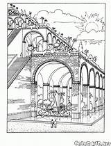 Coloring Hanging Gardens Babylon Pages Wonders Architecture Ancient Seven Kids Colorkid Book sketch template
