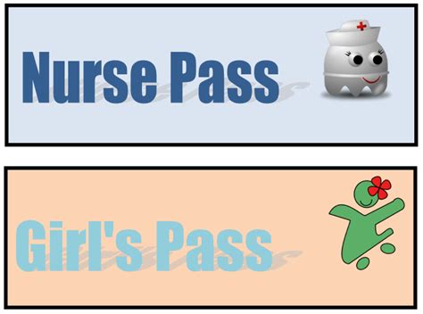 printable  nurse pass template clip art library