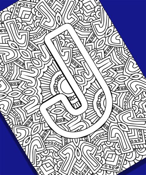 alphabet adult coloring pages instant  letter  etsy