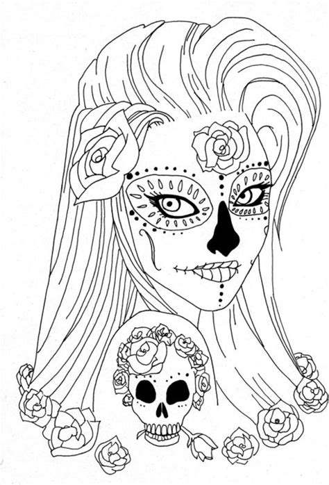 sugar skull coloring pages coloring pages  adults pinterest