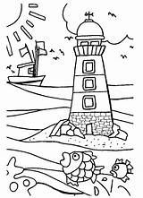 Zomer Vakantie Malvorlagen Kleurplaat Kleurplaten Mewarnai Sommerferien Musim Panas Leuchtturm Lighthouse Animasi Strand Malvorlage Bergerak Dete Grundschule Vacanze Zee Animierte sketch template