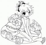 Coloring Anime Pages Chibi Animal Cute Popular sketch template
