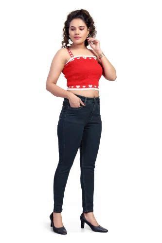 Skinny Ladies Stretchable Jeans Button High Rise At Rs 425 Piece In