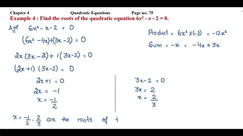 find  roots   quadratic equation     youtube