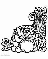 Coloring Pages Cornucopia Thanksgiving Printable Holiday Kids sketch template
