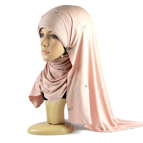 hijab scarf 2019 muslim jersey cotton add stone design hijab of mix 31