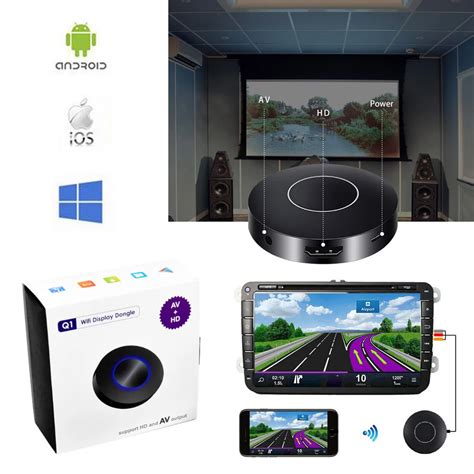 auto car media dlna miracast airplay screen mirroring tv stick chromecast wireless hdmi av rca