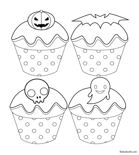halloween cupcake coloring page babadoodle